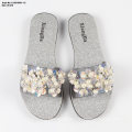 Superstarer 2020 Design Summer Rhinestone Beads Slippers for Women Fashion EVA Wedge Flip-Flops